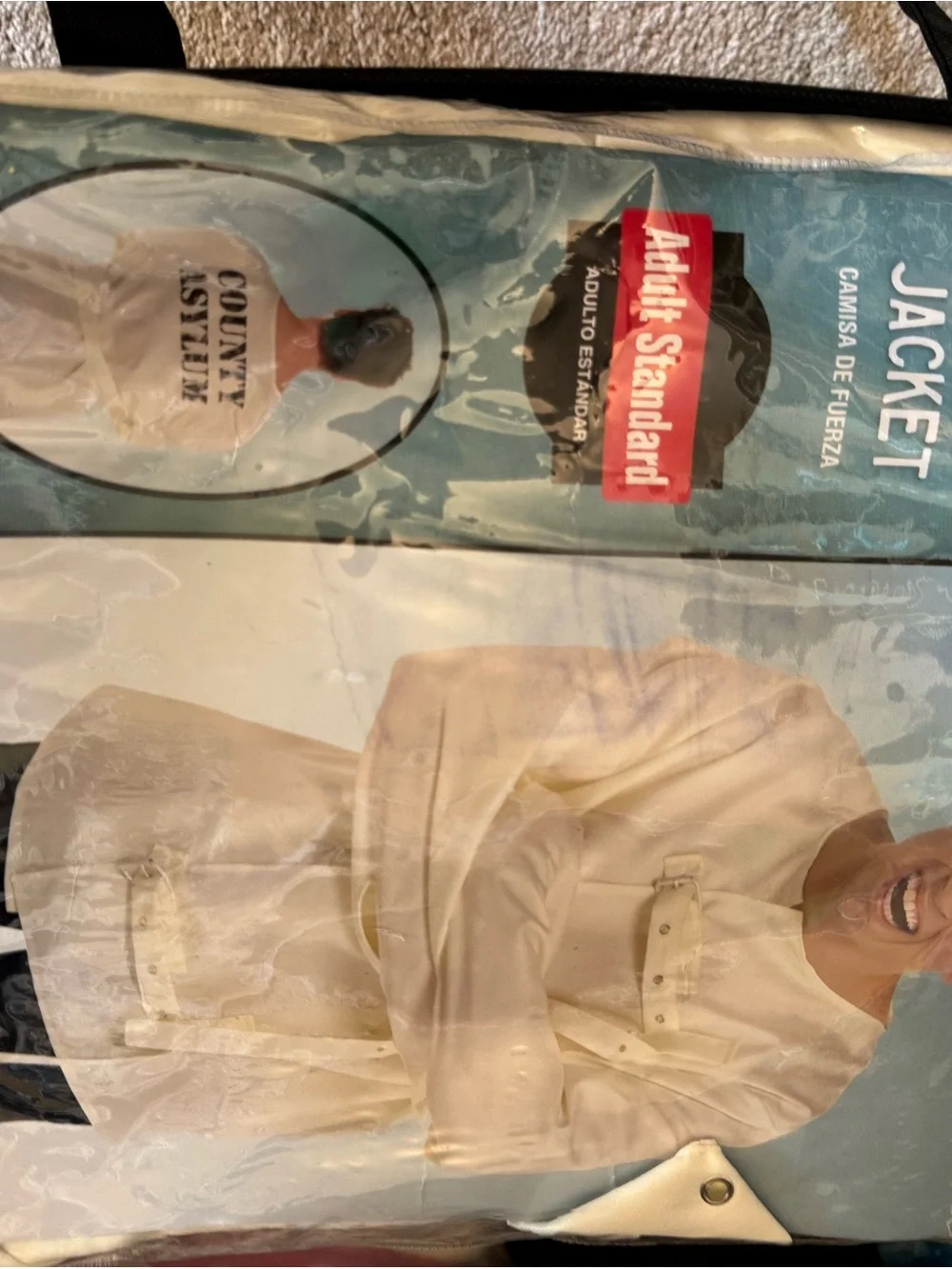 Spirit Men’s Cream Strait Jacket Costume Vest - Picture 4 of 4